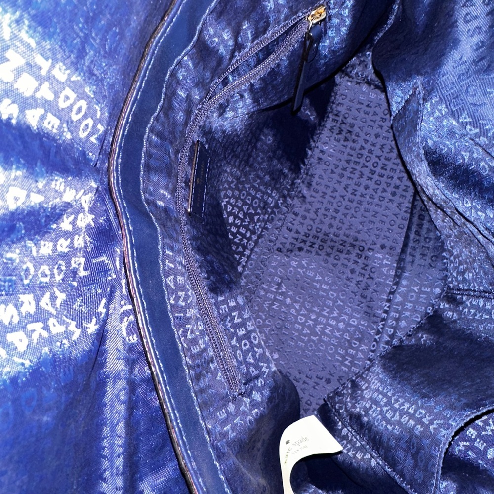 Kate Spade Dark Blue Textured Shoulder Bag - Picture 9 of 11